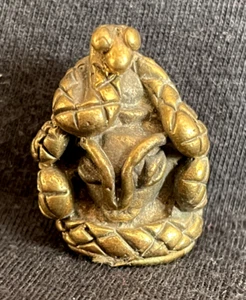 Statuette figurine en laiton amulette BOUDDHA COBRA DIVINITE Thaïlande b152 - Picture 1 of 4
