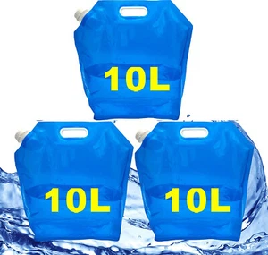 3er Faltbarer Wasserbehälter 10L Faltkanister Wasserbeutel BPA Frei - Bild 1 von 8
