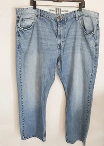 Vintage Tommy Hilfiger Jeans 42x30 Wide Leg Baggy Skater 90s Cuffs Thrashed - Picture 1 of 2