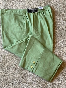 Pantalones capri ALFRED DUNNER sarga verde cintura elástica calce clásico - 16 - nuevos con etiquetas - Imagen 1 de 5