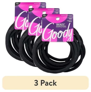 (3 pack) Goody Ouchless® Elastics, Extra Large 4 In. Black Hair Ties, 10 Ct - Picture 1 of 3
