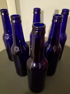 Bottiglie di vetro blu cobalto, birra, vasi da fiori, artigianato, progetti illimitati! - Foto 1 di 9
