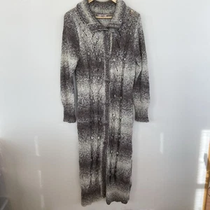 Per Una Beige Brown Knitted Longline Acrylic Alpaca Wool Blend Cardigan Size L - Picture 1 of 10