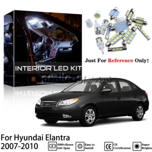 Xenon White 9Pc Interior LED Light Kit For 2007-2010 Hyundai Elantra + Free Tool - Picture 1 of 12