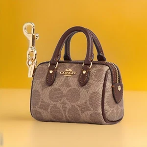 Bolso Coach Mini Rowan encanto bronceado/marrón firma lona y cuero - Imagen 1 de 7