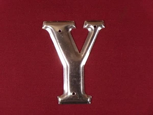 Vintage Retro Aluminium Buchstabe Y 3" Hausschild Adresse Buchstabe Y 40er 50er - Bild 1 von 3