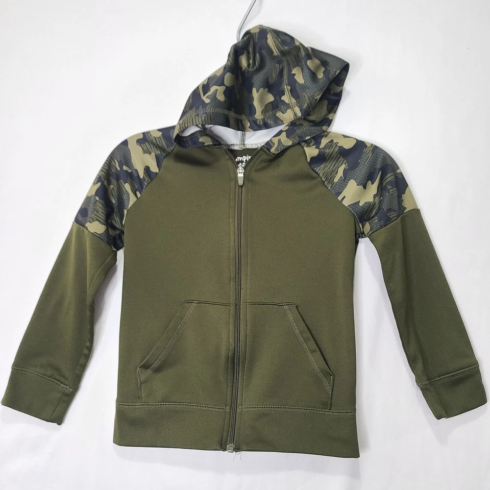 EUC Jumping Beans Youth Boys Sz 7 Green Camo Zip Hoodie - Image 1 of 4