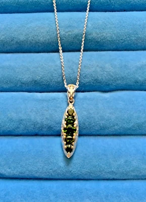 Collar colgante de turmalina cromada de Tanzania - 20 pulgadas Foto 1 de 4