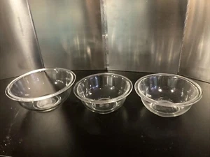 Set of 3 PYREX Clear Mixing Bowls 1 x 1.5L & 2 x 1.0L Pyrex 323 & 322 - Picture 1 of 13
