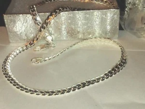Embellished 20" Silver 5 mm Flat Snake Chain, w/gift box  - Picture 1 of 6