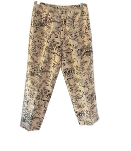 Allison Taylor 100% Silk Pants Oriental Print Black & Gold Straight Size 6 Women - Picture 1 of 12