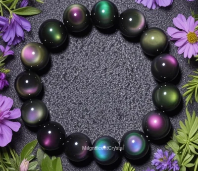 Pulsera Pride2025 12mm Hecha a Mano Arco Iris Obsidiana Cuentas Amor Reiki Unisex Regalo Foto 1 de 4