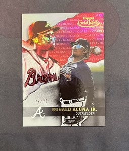 2020 Topps Gold Label Class 1 (Red) Ronald Acuna Jr. Refractor. # 73/75.