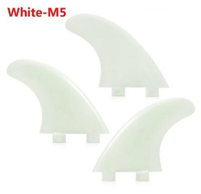Surfboard Fins 3PCS WHITE G5 Thruster  FCS compatible. - image 1 of 4