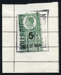 Isle of Man KGVI One 5/- Key Plate Type Revenues CDS on Piece - Picture 1 of 1