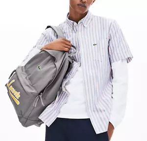 Lacoste Néocroc Canvas Backpack NH3125-E71 Smoked Gey - Picture 1 of 9