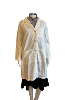 Women’s White Lab Coat Size 10 Button  - Image 1 of 4