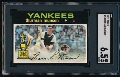 Tarjeta de novato 1971 Topps #5 Thurman Munson New York Yankees SGC 6,5 EX-MT+ Foto 1 de 2