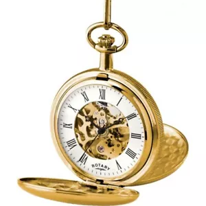 Reloj de bolsillo clásico esqueleto enchapado en oro rotativo MP00727/01 precio de venta sugerido por el fabricante £209.00 - Imagen 1 de 8