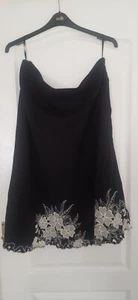 Florence and Fred Size 20 Linen Blend Black and White Embroidered ALine Skirt - Picture 1 of 8