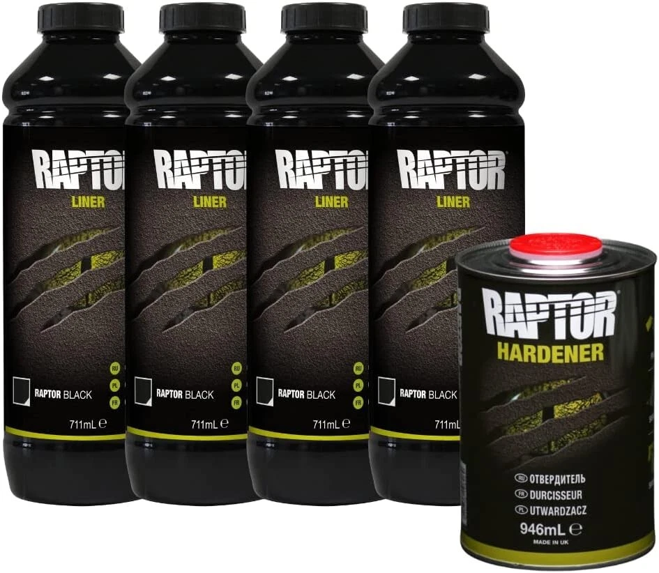 U-Pol Raptor Kit Vernice Protettiva bedliner 4L  - NERO - Bild 1 von 4