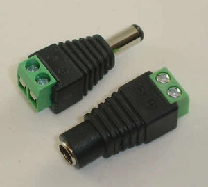 DC Power Jack Adapter Connector Plug CCTV CameraDC hembra macho tornillo - Imagen 1 de 1