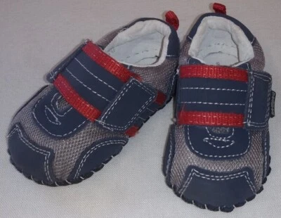 zapatos-infantil-pediped-original-adrian-azul marino-zapatillas-talla-6-12 mo-cuero y malla- Foto 1 de 4