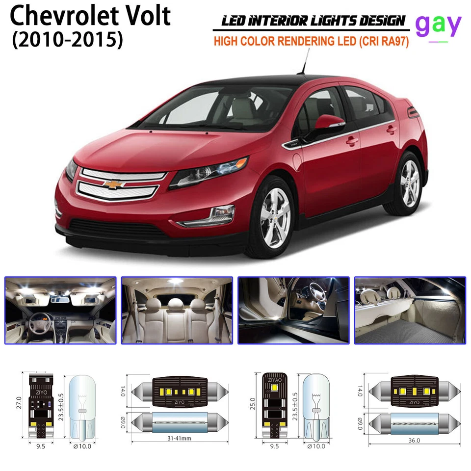 Kit de luces interiores LED blancas 14 bombillas para Chevrolet Volt 2010-2015 reemplazo Foto 1 de 4