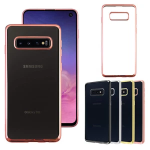 For Samsung S10 Plus S10e Shockproof Plating Clear Slim Hybrid Bumper Case Cover - Picture 1 of 26