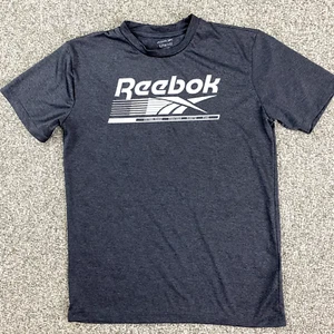 Reebok Shirt Boys Large (14-16) Gray Logo Spell Out Short Sleeve Pullover - Picture 1 of 11