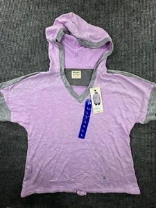 Champion Shirt Women's Large V-Neck Short Sleeve Pullover Hooded T-Shirt Top NWT - Picture 1 of 13