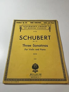 Schubert Tre Sonatine Op 137 Schirmer Spartiti per Violino e Pianoforte - Foto 1 di 6