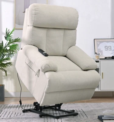 Silla reclinable elevadora eléctrica para ancianos sofá reclinable hombre grande reposapiés ancho bolsillo Foto 1 de 4