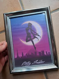 Sailor Moon Framed Print Handmade Handmade Manga Cristina D'avena - Picture 1 of 3