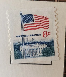 Vintage 8 Cents Postage Stamp US American Flag On Card Never Mailed Or Cancelled - Picture 1 of 3