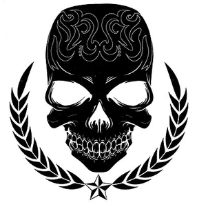 CRÁNEO TRIBAL NEGRO TOTALMENTE NUEVO DISEÑO - X-GRANDE 9994 Tatuaje Temporal - Imagen 1 de 1