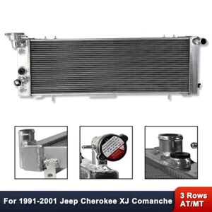 Radiador de aluminio de 3 filas para Jeep Cherokee Comanche 2,5 L 4,0 L 1991-2001 AT MT - Imagen 1 de 7