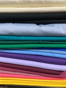 Fabric, Solid Cotton Broadcloth- YOU CHOOSE by the Fat Quarters-min. 5 Quantity - Picture 1 of 39