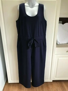 NEW Women’s Mossimo Wide-Leg Jumpsuit size XL Navy Blue Sleeveless Stretch - Picture 1 of 8