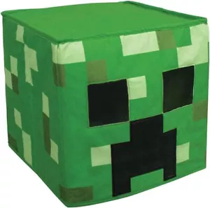 Creeper Fabric Block Head Mask Minecraft Fancy Dress Halloween Costume Accessory - Picture 1 of 1