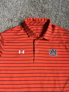 Under Armour Golf Polo Shirt Auburn Tigers War Eagle Large Orange - Picture 1 of 6