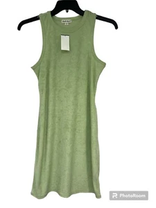 derek heart dress Women’s Junior’s Med Green Sleeveless Terry Cloth - Picture 1 of 2