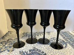 Schwarzer Stiel Cordial Absinth Gläser 4er Set komplett schwarz 6 cm hoch - Bild 1 von 3