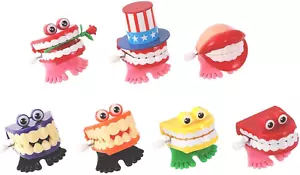 7PCS Chattering Teeth Wind up Toy Walking Teeth, Gags Practical Joke Toys Funny - Picture 1 of 12