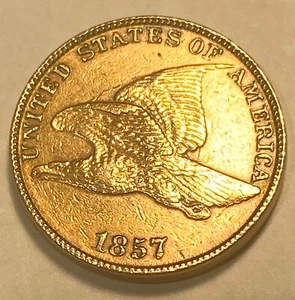 1857 Flying Eagle Cent Penny Sharp BU+ - Picture 1 of 2