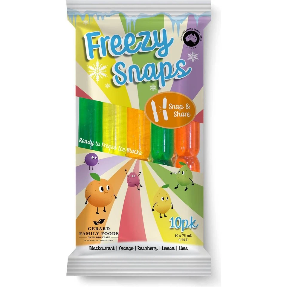 Paquete de 10 bloques de hielo congelado Gerard Family Foods Freeze Pops Foto 1 de 2