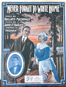 Never Forget To Write Home - 1917 partituras grandes - Foto Frank Mullane, collie - Imagen 1 de 1