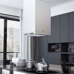 vidaXL Island Range Hood LCD Display Touch Sensor 756 m³/h LED - Picture 1 of 10
