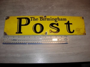 BIRMINGHAM POST METAL ORIGINAL SIGN USED - Picture 1 of 3