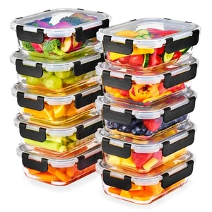 Sorbus Glass Meal Prep Containers with Airtight Lids - 10 Pack - Picture 1 of 20